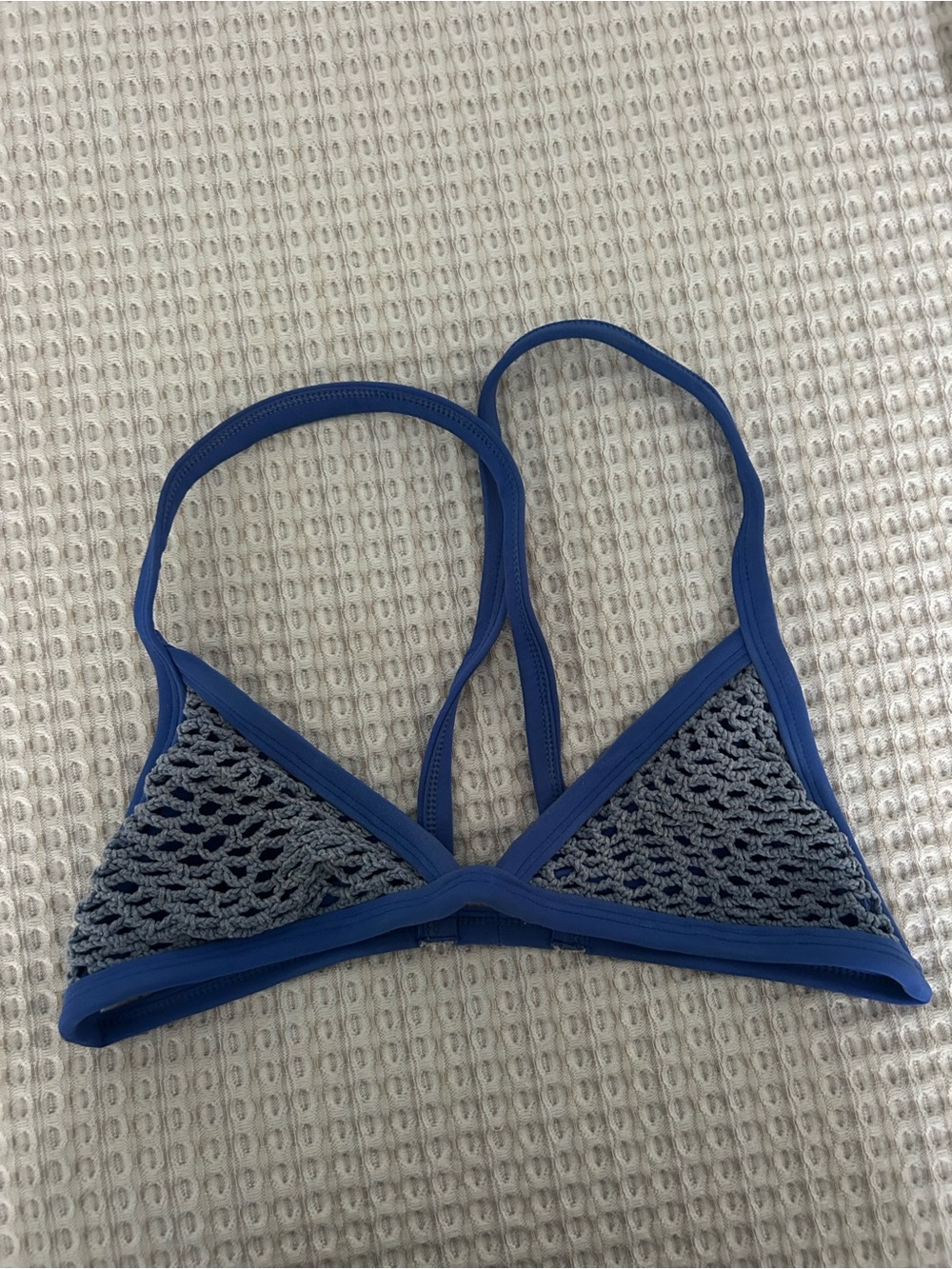 Posh Pua Kainalu crochet top in blue size medium
